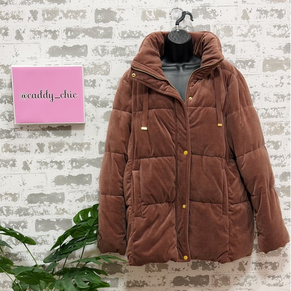 Isaac Mizrahi Plush Puffer Coat Dusty Mauve Size XL | Soft Quilted Jacket | EUC - Picture 3 of 7